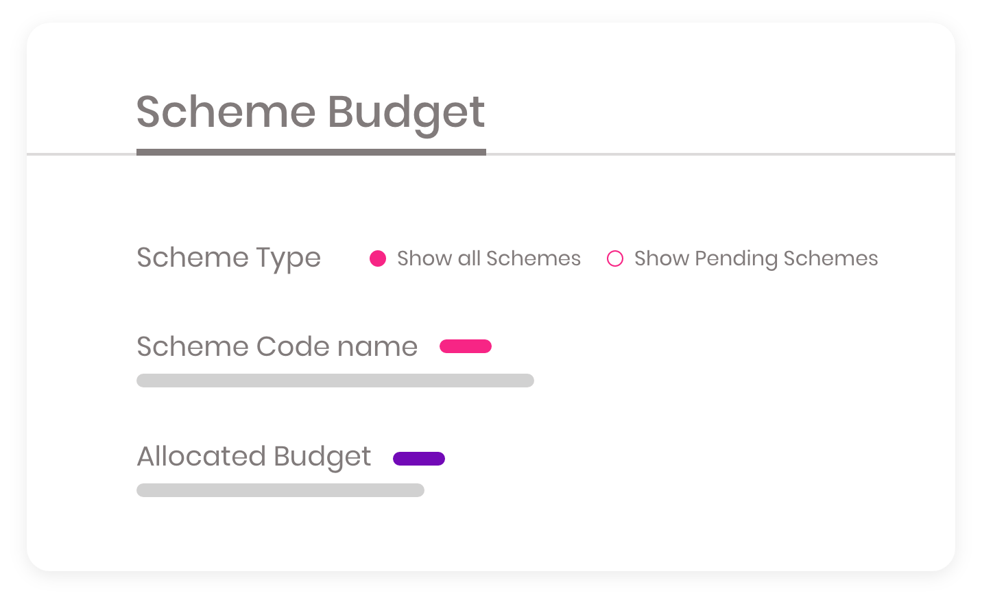 Scheme Budget