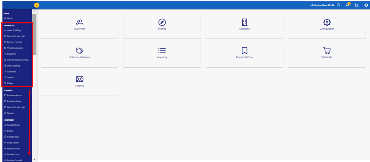 Botree DMS menu